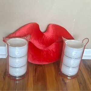 Target ceramic snack bowl sets red lip pillow